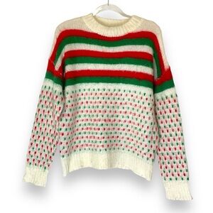 Emery Rose‎ Sweater Womens Holiday Ugly Christmas Red Green Fuzzy Size Small